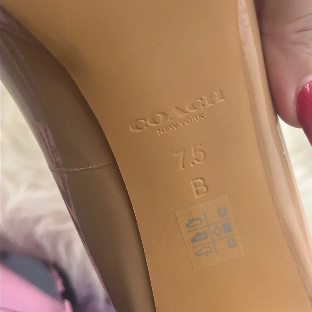 COACH Womens Beige Giovanna Patent Leather Heels Sz 7.5 - Picture 6 of 17